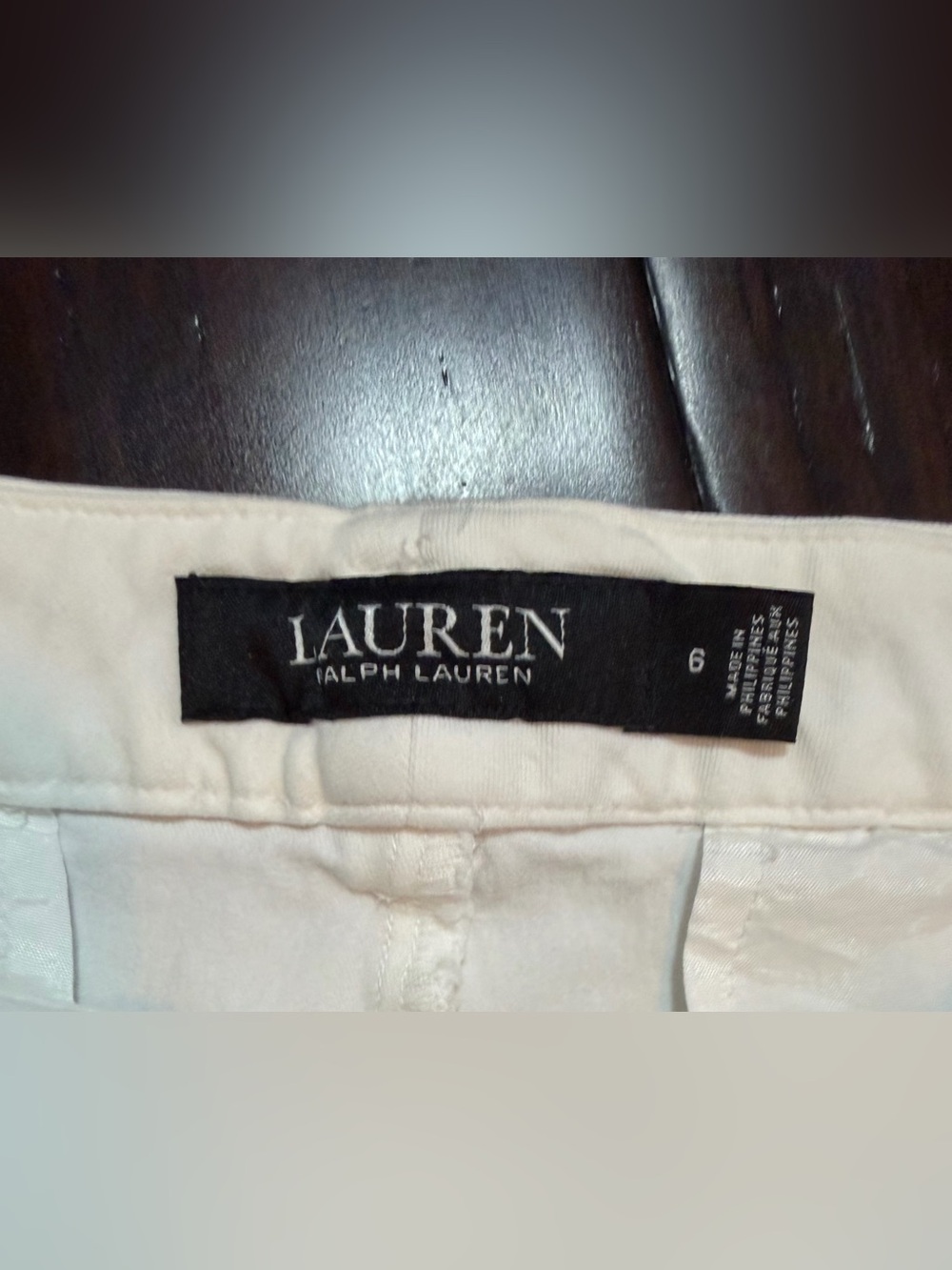 Lauren Ralph Lauren Black Label Twill Women’s Off White Bermuda Shorts 6 - Picture 4 of 9